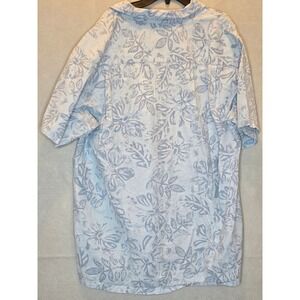 Columbia Mens XL Blue Floral Tropical Short Sleeve Button Down Shirt AM7236